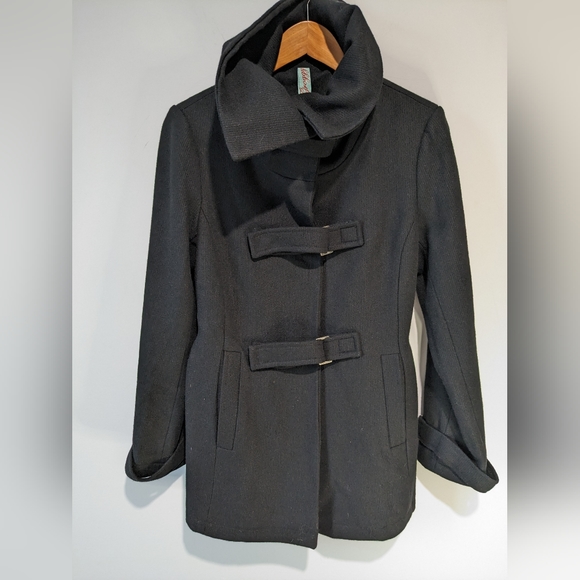 Groggy Black Wool Blend Chic Jacket with Silky Lining & Front Pockets - Picture 8 of 12